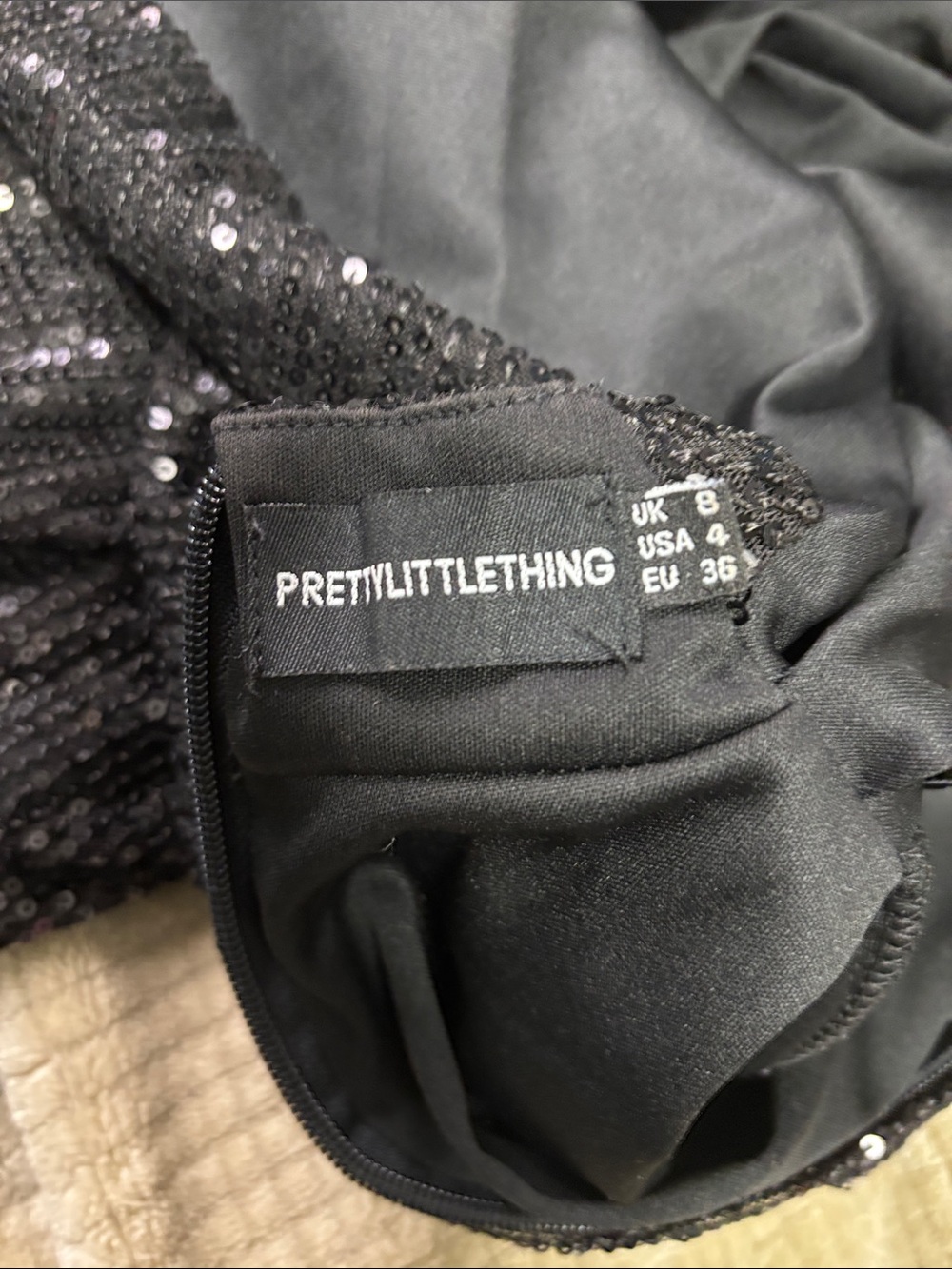 PrettyLittleThing Black Sequin Midi Dress - Picture 2 of 4